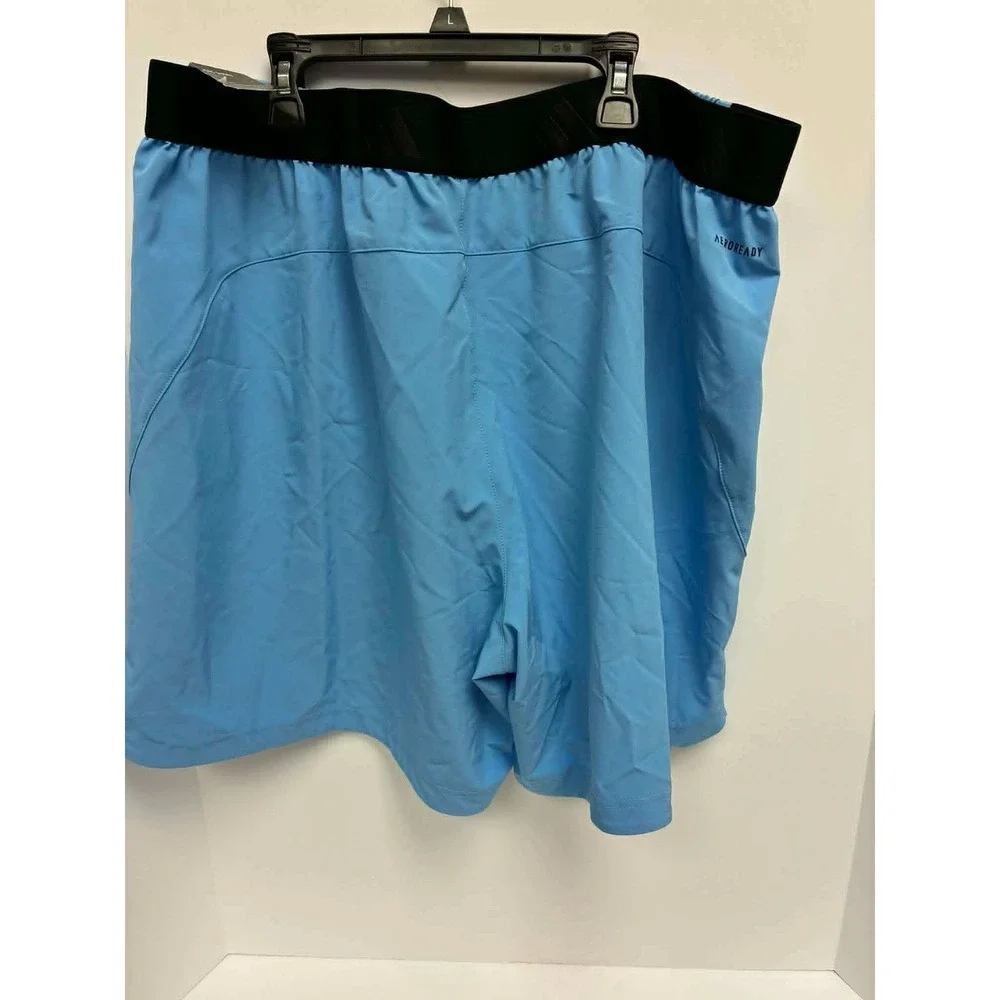 Adidas Mens Axis Woven 4.0 Aeroready Training‎ Shorts Blue 2XL 7 Inch Inseam